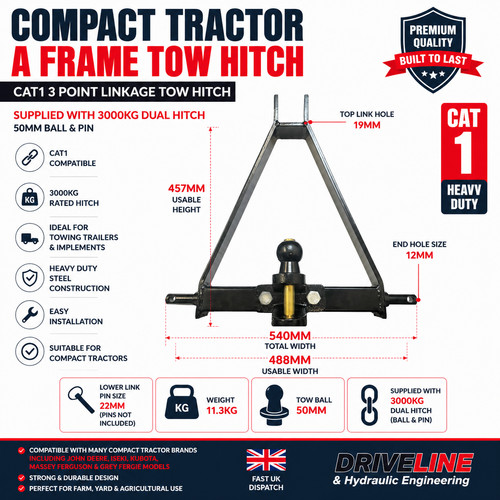 Compact tractor frame tow - a,